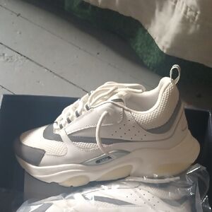 Dior Cream and Gray Men Sneakers